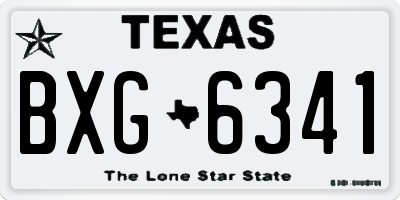 TX license plate BXG6341