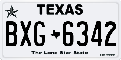 TX license plate BXG6342