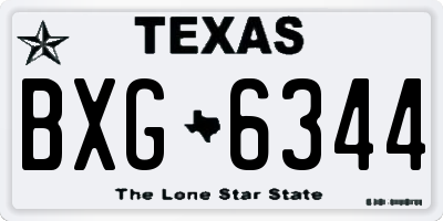TX license plate BXG6344