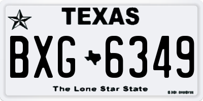 TX license plate BXG6349