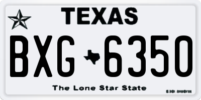 TX license plate BXG6350