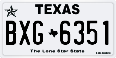 TX license plate BXG6351