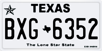 TX license plate BXG6352