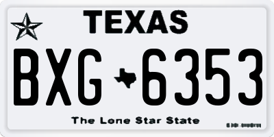TX license plate BXG6353