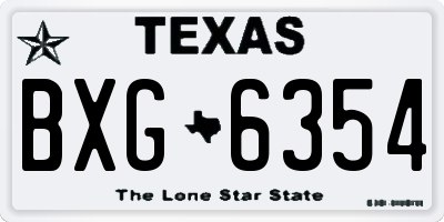 TX license plate BXG6354