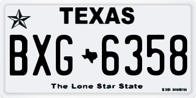 TX license plate BXG6358