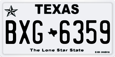 TX license plate BXG6359