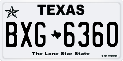 TX license plate BXG6360