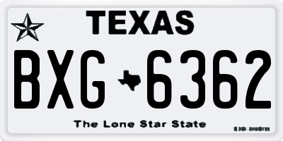 TX license plate BXG6362