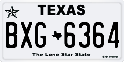 TX license plate BXG6364