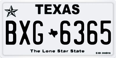 TX license plate BXG6365
