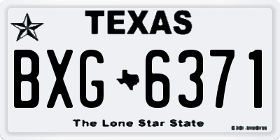 TX license plate BXG6371