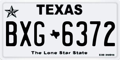 TX license plate BXG6372