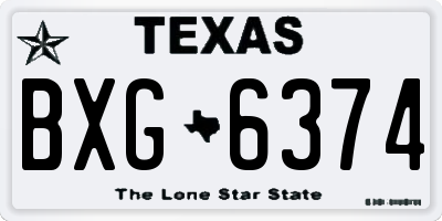 TX license plate BXG6374
