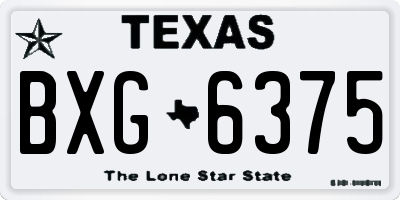 TX license plate BXG6375