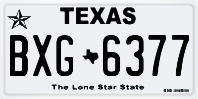 TX license plate BXG6377