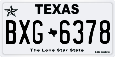 TX license plate BXG6378