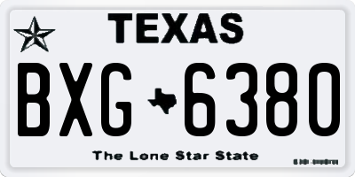 TX license plate BXG6380