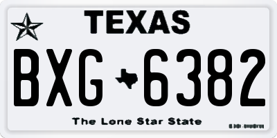 TX license plate BXG6382