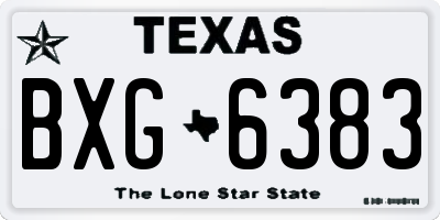 TX license plate BXG6383