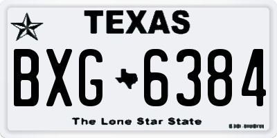 TX license plate BXG6384