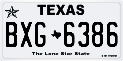 TX license plate BXG6386