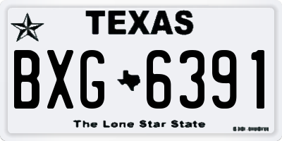 TX license plate BXG6391