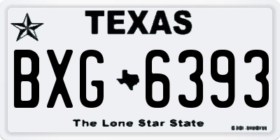 TX license plate BXG6393