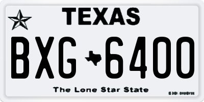 TX license plate BXG6400