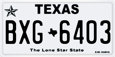TX license plate BXG6403