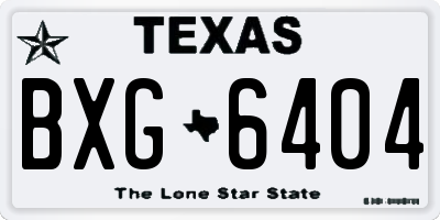 TX license plate BXG6404