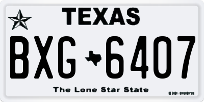 TX license plate BXG6407