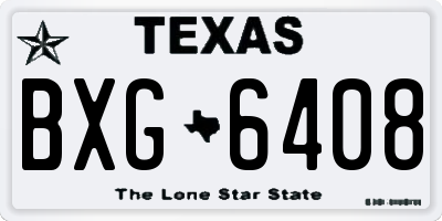 TX license plate BXG6408