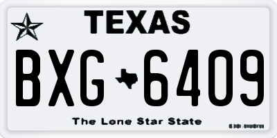TX license plate BXG6409