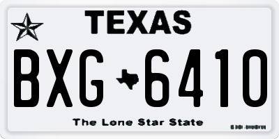 TX license plate BXG6410