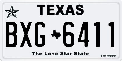 TX license plate BXG6411