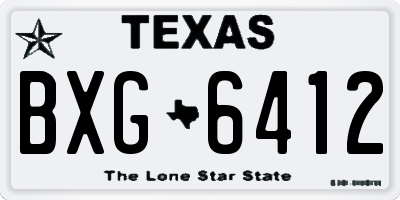 TX license plate BXG6412