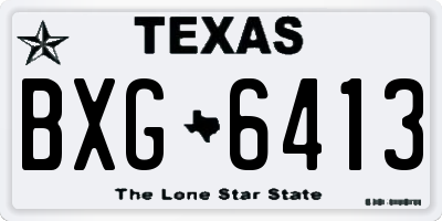 TX license plate BXG6413