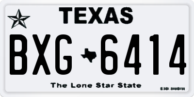 TX license plate BXG6414