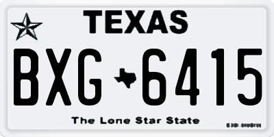 TX license plate BXG6415