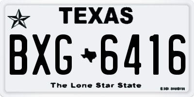 TX license plate BXG6416
