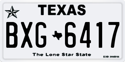 TX license plate BXG6417