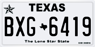TX license plate BXG6419