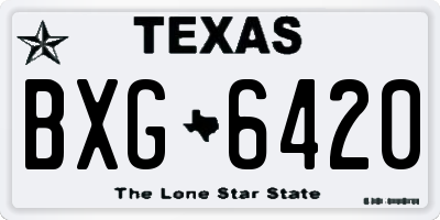 TX license plate BXG6420