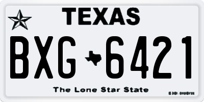 TX license plate BXG6421