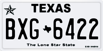 TX license plate BXG6422