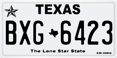 TX license plate BXG6423