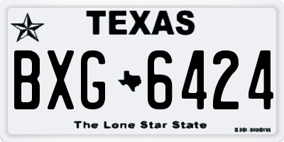 TX license plate BXG6424