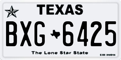 TX license plate BXG6425