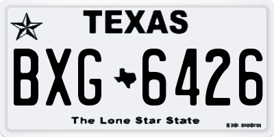 TX license plate BXG6426